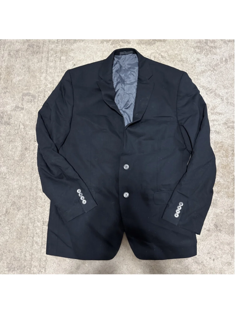 Calvin Klein Men's black Solid Skinny-Fit Infinite Stretch Suit Jacket Size 43R